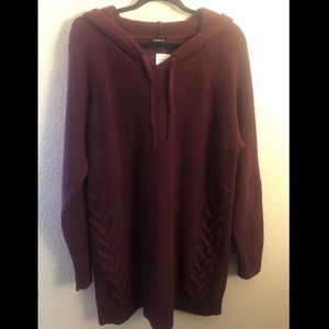 Maroon Hooded Sweater